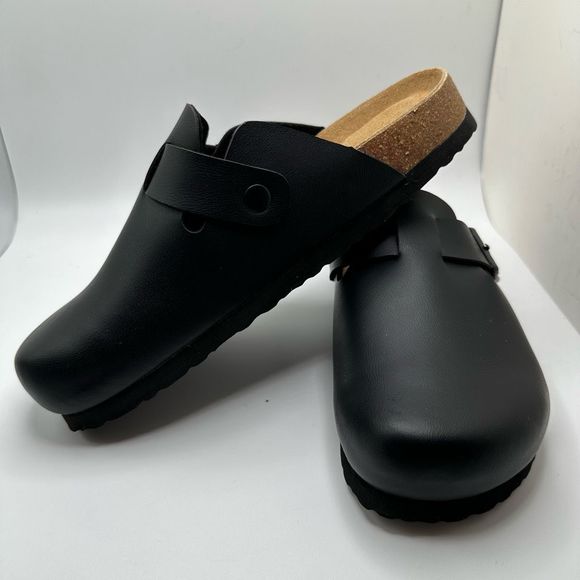 CUSHIONAIRE Women's Cork Footbed Clog 7 BLACK - Picture 7 of 7